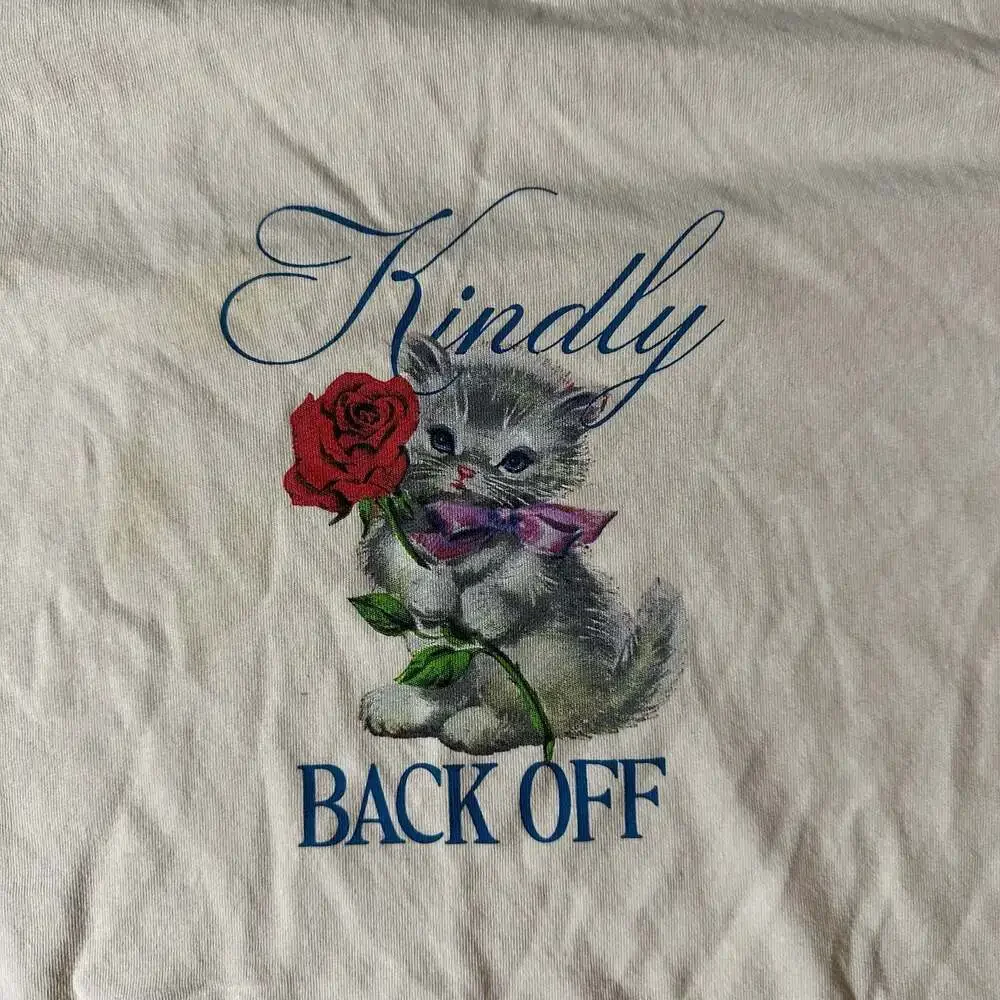 Could've Been Kindly Back Off Kitten with Rose Graphic T-Shirt